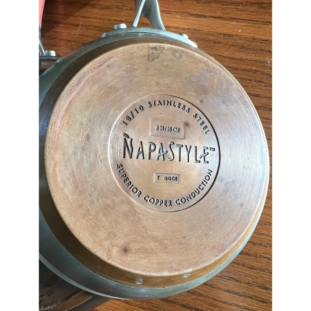 NapaStyle 18/10 Stainless Steel Copper Bottom Skillet Set 8